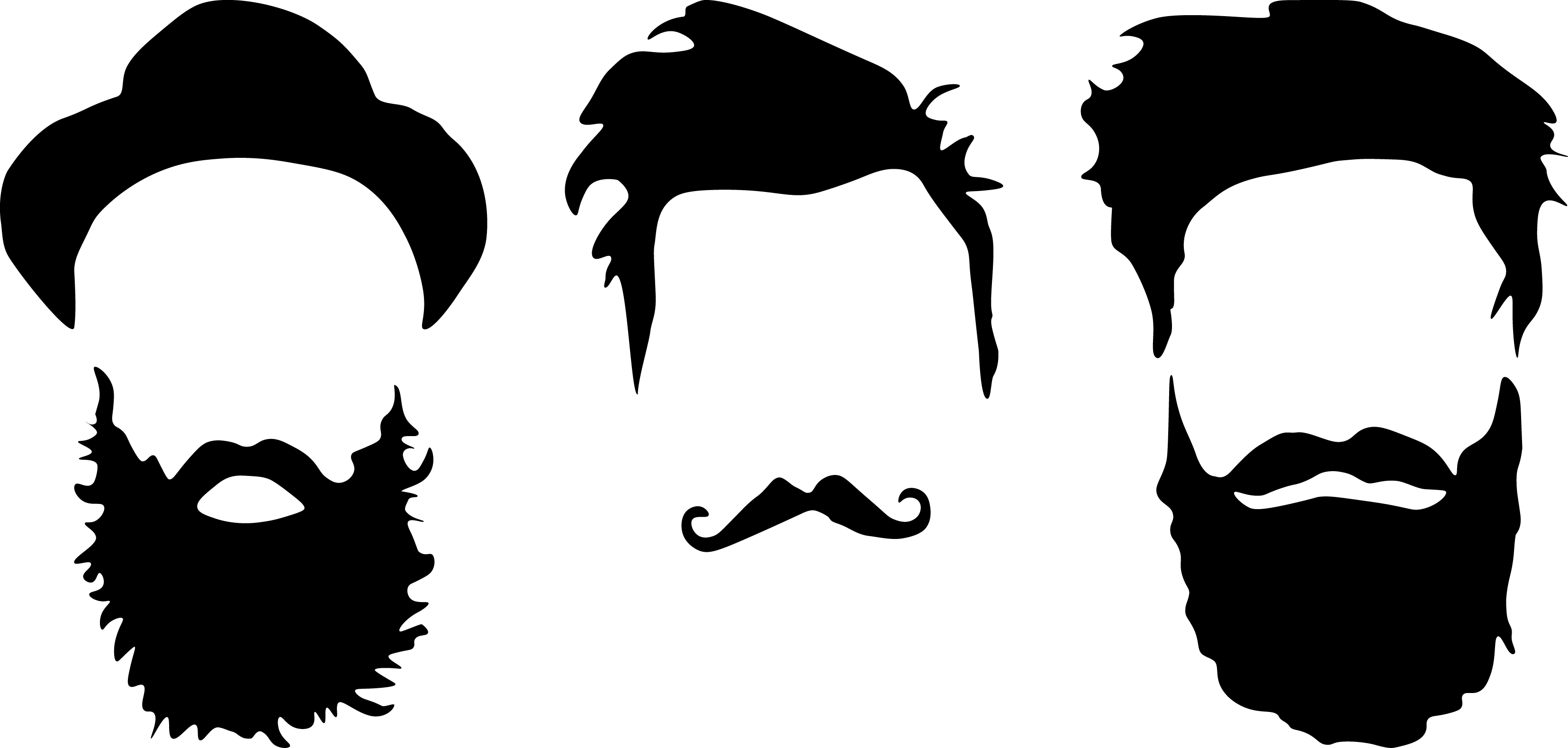 3x bearded men silhouette
