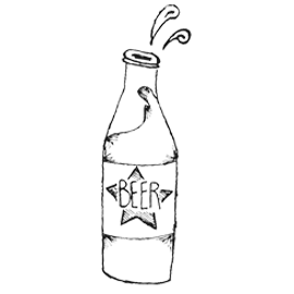 sketch of a beer bottle